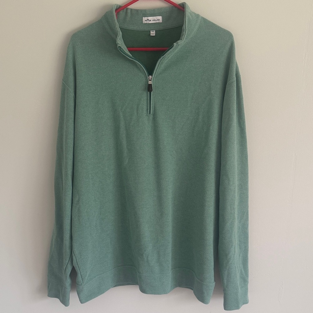 Peter Millar Men’s Seafoam Green Half-Zip Sweater